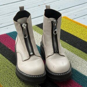 Marc Fisher Beige Boots w Zipper